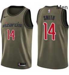 Mens Nike Washington Wizards 14 Jason Smith Swingman Green Salute to Service NBA Jersey