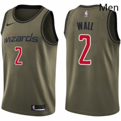 Mens Nike Washington Wizards 2 John Wall Swingman Green Salute to Service NBA Jersey