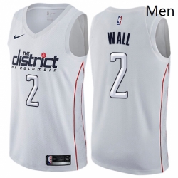 Mens Nike Washington Wizards 2 John Wall Swingman White NBA Jersey City Edition