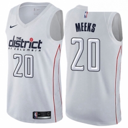 Mens Nike Washington Wizards 20 Jodie Meeks Authentic White NBA Jersey City Edition 