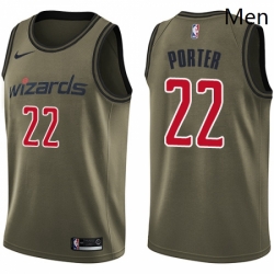 Mens Nike Washington Wizards 22 Otto Porter Swingman Green Salute to Service NBA Jersey 