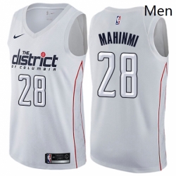 Mens Nike Washington Wizards 28 Ian Mahinmi Authentic White NBA Jersey City Edition 