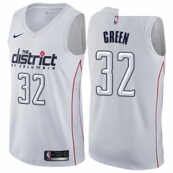 Mens Nike Washington Wizards 32 Jeff Green Swingman White NBA Jersey City Edition 