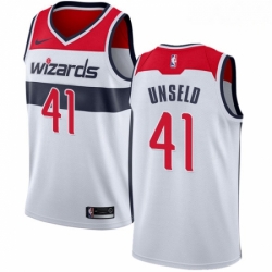 Mens Nike Washington Wizards 41 Wes Unseld Authentic White Home NBA Jersey Association Edition