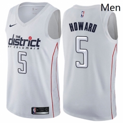 Mens Nike Washington Wizards 5 Juwan Howard Authentic White NBA Jersey City Edition