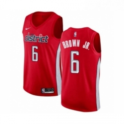 Mens Nike Washington Wizards 6 Troy Brown Jr Red Swingman Jersey Earned Edition 