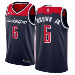 Mens Nike Washington Wizards 6 Troy Brown Jr Swingman Navy Blue NBA Jersey Statement Edition 
