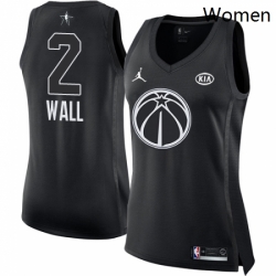 Womens Nike Jordan Washington Wizards 2 John Wall Swingman Black 2018 All Star Game NBA Jersey
