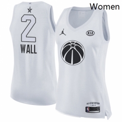 Womens Nike Jordan Washington Wizards 2 John Wall Swingman White 2018 All Star Game NBA Jersey