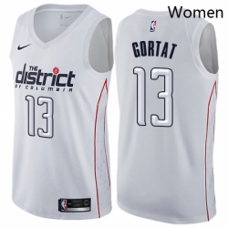 Womens Nike Washington Wizards 13 Marcin Gortat Swingman White NBA Jersey City Edition