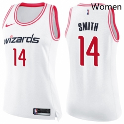 Womens Nike Washington Wizards 14 Jason Smith Swingman WhitePink Fashion NBA Jersey