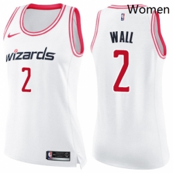 Womens Nike Washington Wizards 2 John Wall Swingman WhitePink Fashion NBA Jersey