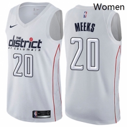 Womens Nike Washington Wizards 20 Jodie Meeks Swingman White NBA Jersey City Edition 