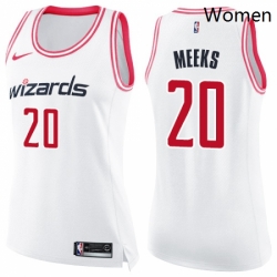 Womens Nike Washington Wizards 20 Jodie Meeks Swingman WhitePink Fashion NBA Jersey 