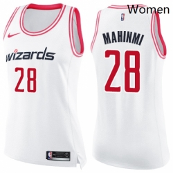 Womens Nike Washington Wizards 28 Ian Mahinmi Swingman WhitePink Fashion NBA Jersey 