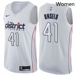 Womens Nike Washington Wizards 41 Wes Unseld Swingman White NBA Jersey City Edition