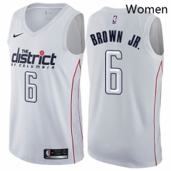 Womens Nike Washington Wizards 6 Troy Brown Jr Swingman White NBA Jersey City Edition 