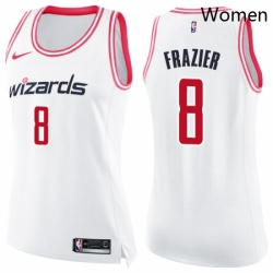 Womens Nike Washington Wizards 8 Tim Frazier Swingman WhitePink Fashion NBA Jersey 