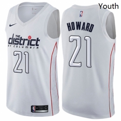 Youth Nike Washington Wizards 21 Dwight Howard Swingman White NBA Jersey City Edition 
