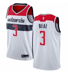 Youth Nike Washington Wizards 3 Bradley Beal Authentic White Home NBA Jersey Association Edition 