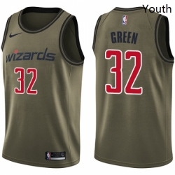 Youth Nike Washington Wizards 32 Jeff Green Swingman Green Salute to Service NBA Jersey 