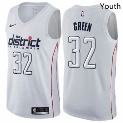 Youth Nike Washington Wizards 32 Jeff Green Swingman White NBA Jersey City Edition 