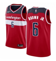 Youth Nike Washington Wizards 6 Troy Brown Jr Swingman Red NBA Jersey Icon Edition 