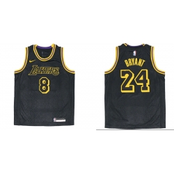 Custom Men Nike Los Angeles Lakers City Edition 8 24 Mamba Week Black Jerseys