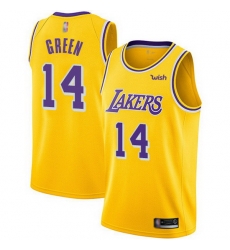 Lakers  14 Danny Green Gold Basketball Swingman Icon Edition Jersey