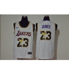 Lakers 23 Lebron James White Player Name Nike Swingman Fashion Jersey