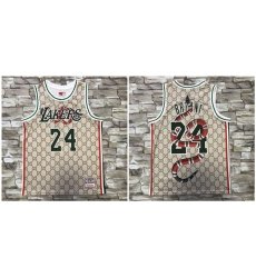 Lakers 24 Kobe Bryant Gray Printed Hardwood Classics Jersey