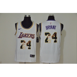 Lakers 24 Kobe Bryant White Fashion Swingman Jersey
