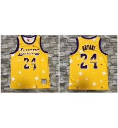 Lakers 24 Kobe Bryant Yellow Star Hardwood Classics Jersey