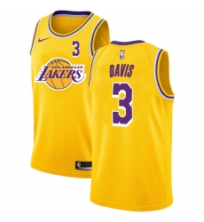 Lakers 3 Anthony Davis Yellow 2020 2021 New City Edition Nike Swingman Jerseys