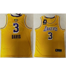 Lakers 3 Anthony Davis Yellow KB 2020 NBA Finals Nike Swingman Jersey