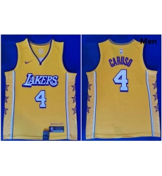 Lakers 4 Alex Caruso Yellow 2019 2020 Nike City Edition Swingman Jersey