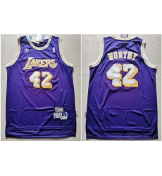 Lakers 42 James Worthy Purple Hardwood Classics Jersey