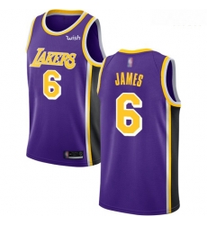 Lakers #6 LeBron James Purple Basketball Swingman Statement Edition Jersey