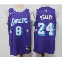 Lakers 8 24 Kobe Bryant Purple Nike Diamond 75th Anniversary City Edition Swingman Jersey
