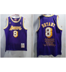Lakers 8 Kobe Bryant Purple 1996 97 Hardwood Classics Jersey