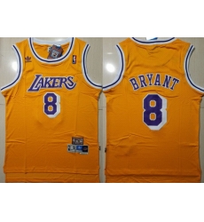Lakers 8 Kobe Bryant Yellow Hardwood Classics Swingman Jersey