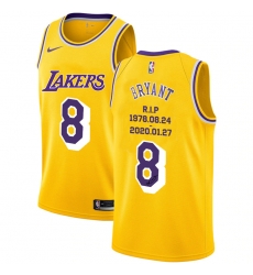 Lakers 8 Kobe Bryant Yellow Nike R I P Swingman Jerseys 5