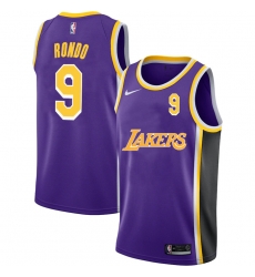 Lakers 9 Rajon Rondo Purple 2020 2021 New City Edition Nike Swingman Jersey