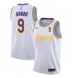 Lakers 9 Rajon Rondo White 2020 2021 New City Edition Nike Swingman Jerseys
