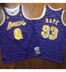 Lakers 93 Bape Purple 1996 97 Hardwood Classics Jersey