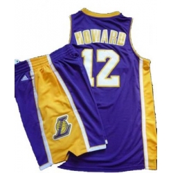 Los Angeles Lakers 12# Dwight Howard Purple Revolution 30 Swingman NBA Jersey & Shorts Suit