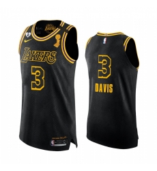 Los Angeles Lakers 2020 NBA Finals Champions Anthony Davis Black Mamba Authentic Jersey Social justice
