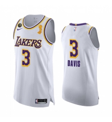 Los Angeles Lakers 2020 NBA Finals Champions Anthony Davis White Social justice Jersey Association