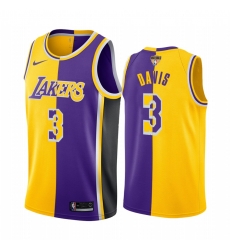Los Angeles Lakers Anthony Davis 2020 NBA Finals Bound Gold Purple Jersey Split Special Edition