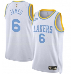 Los Angeles Lakers Nike Classic Edition Swingman Jersey White Lebron James Mens
